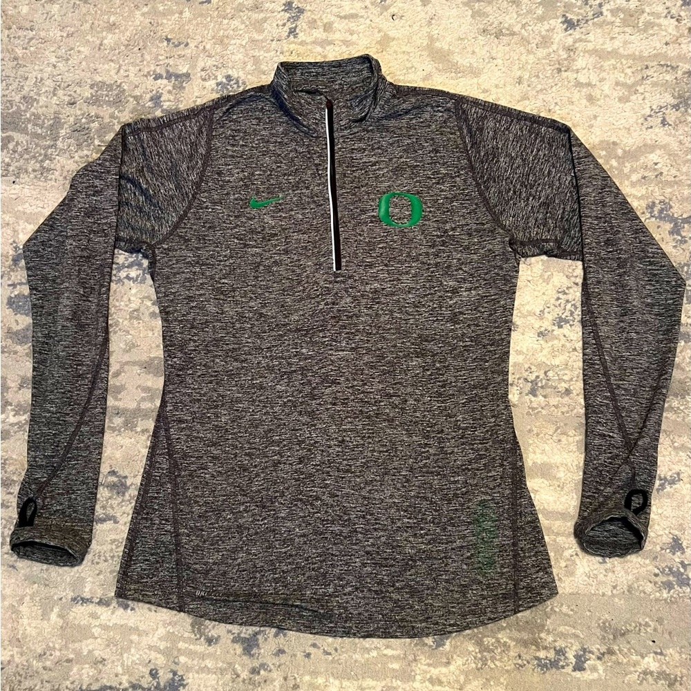 Nike Dri-FIT Oregon Ducks 1/4 Zip Pullover Women’s Medium Thumbhole Athletic top